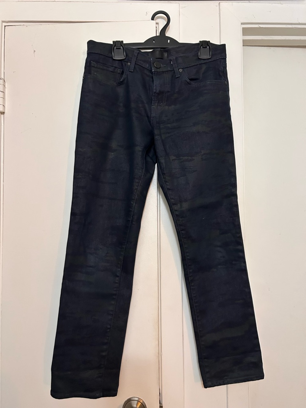 J Brand Straight Jeans in indigo waxed coated women